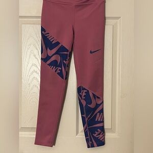 Nike Women's Pink and Blue Leggings